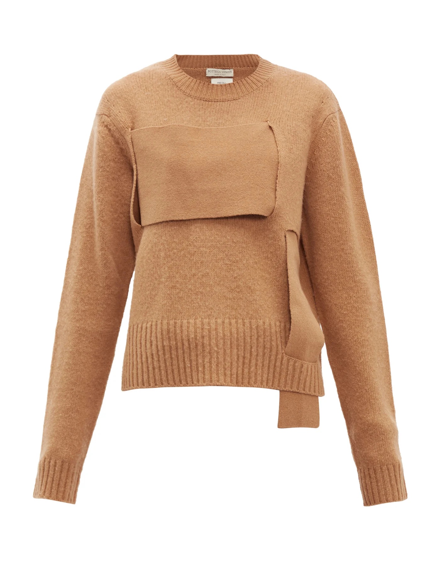 Woven-panel wool sweater - 1