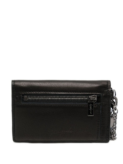 Yohji Yamamoto chain-strap leather wallet outlook