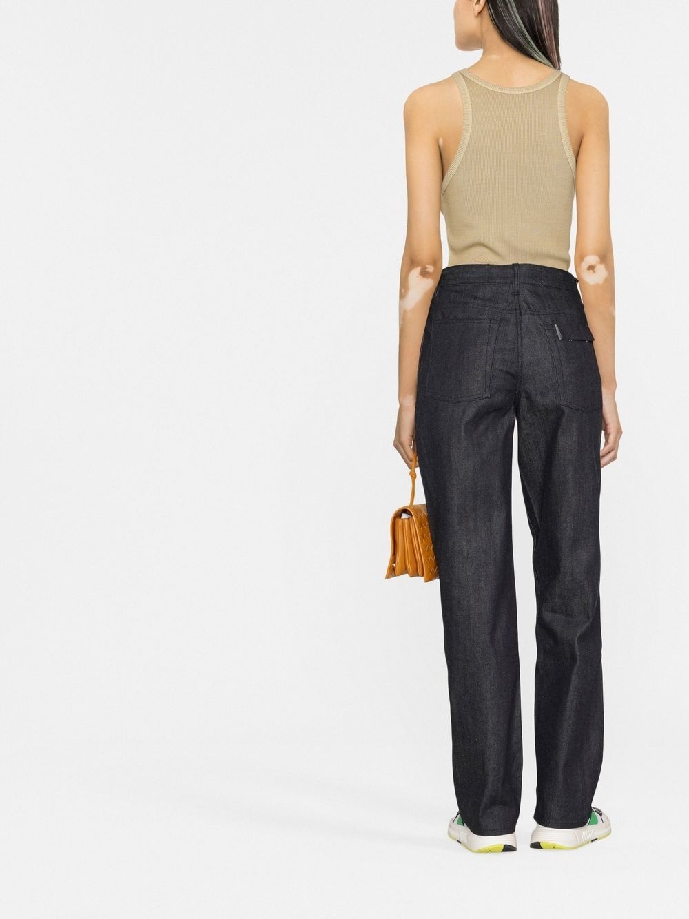+ high-waisted straight-leg jeans - 4