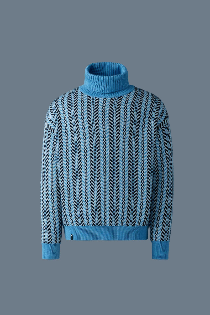 MACKAGE ASTOR-CK Jacquard chain-knit wool sweater outlook