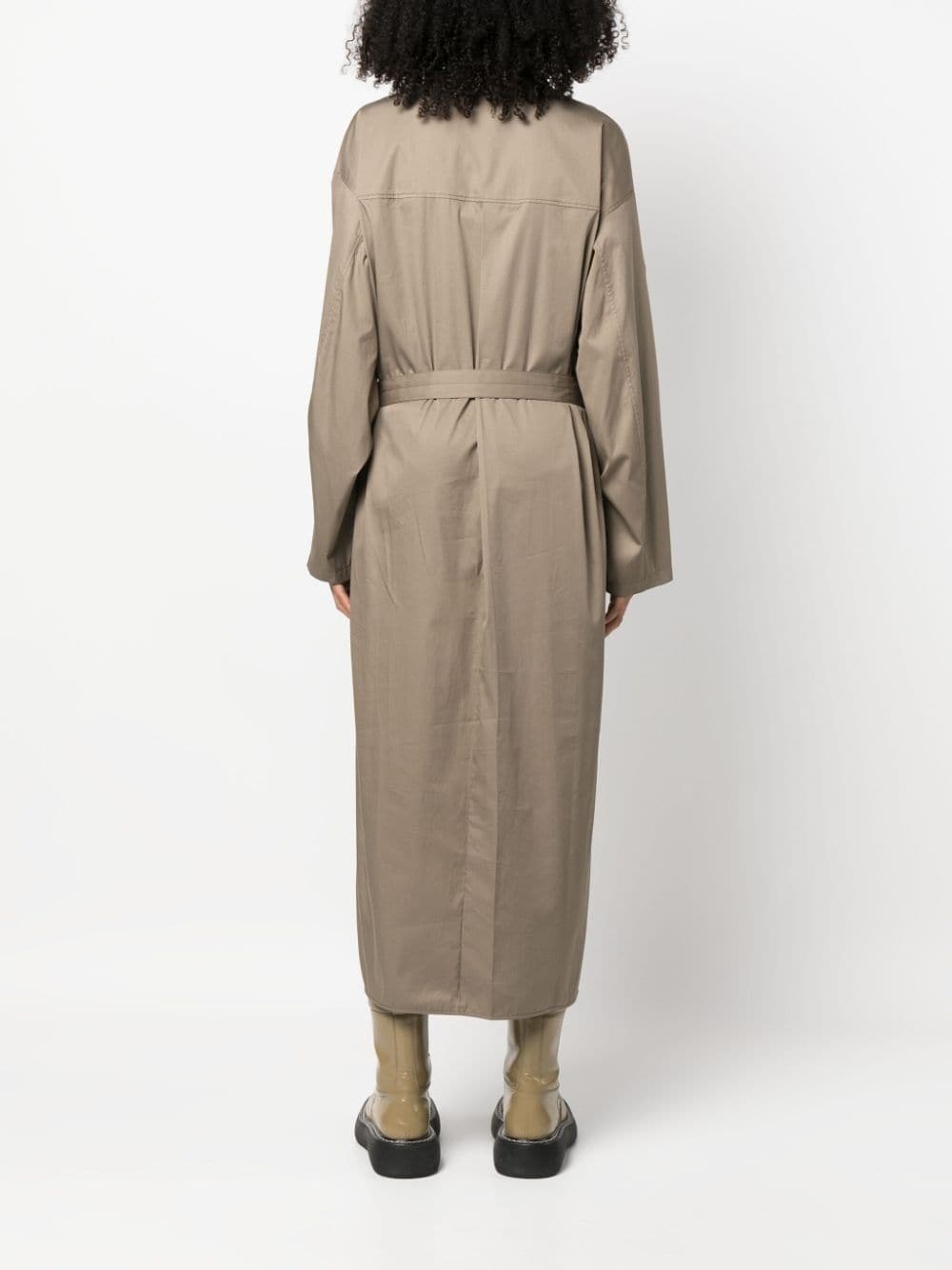 belted-waist cotton dress - 4