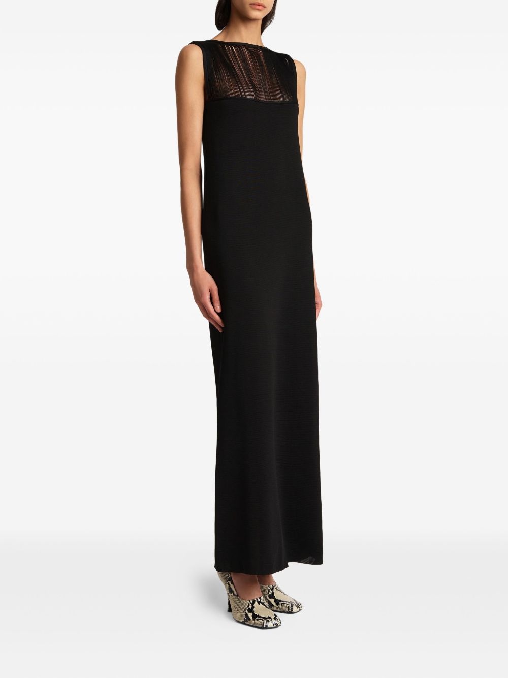 sheer-panel maxi dress - 3