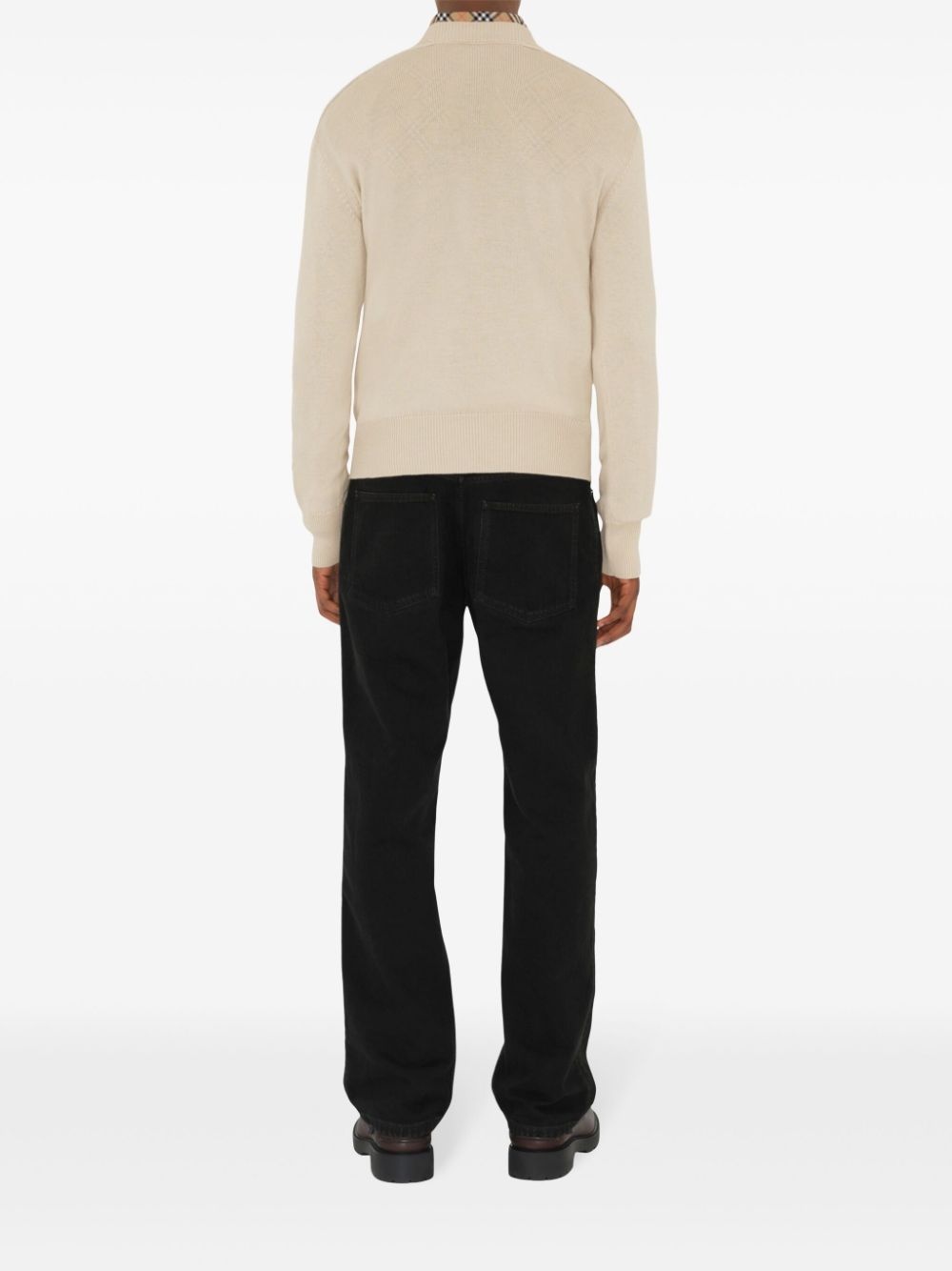 check-label wool sweater - 4