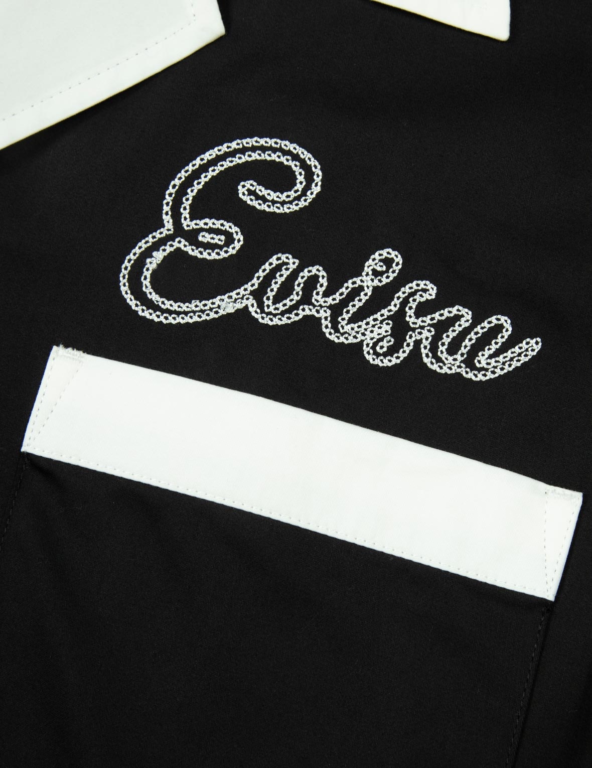 Chain-Stitched Embroidery Logo Boxy Tencel Shirt - 10