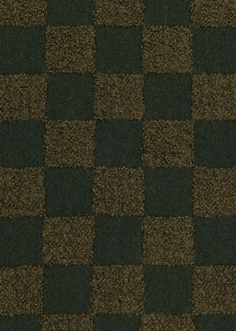 Khaki Wool-Blend 'Checkerboard' Scarf 4
