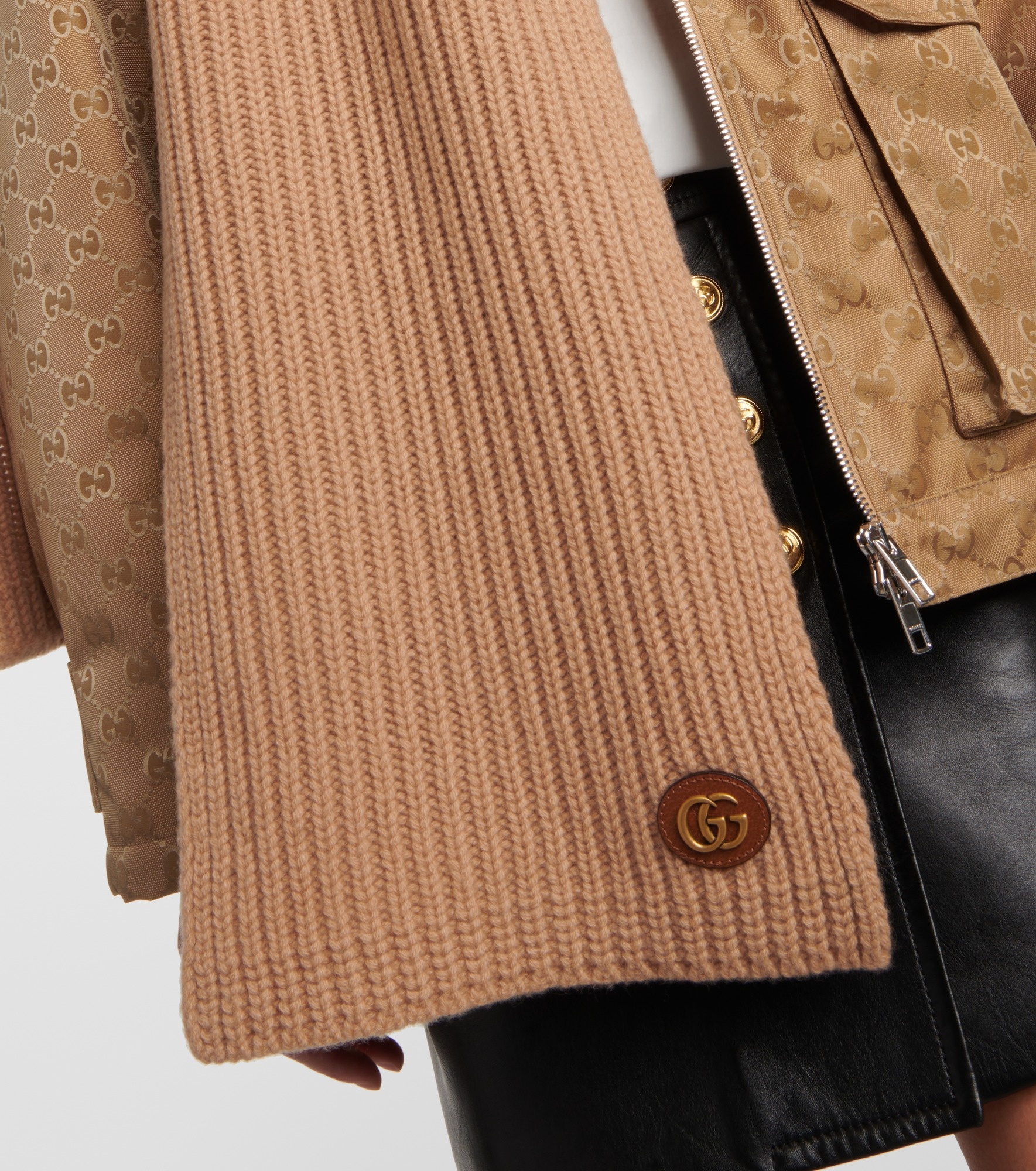 Ribbed-knit wool and cashmere scarf - 3