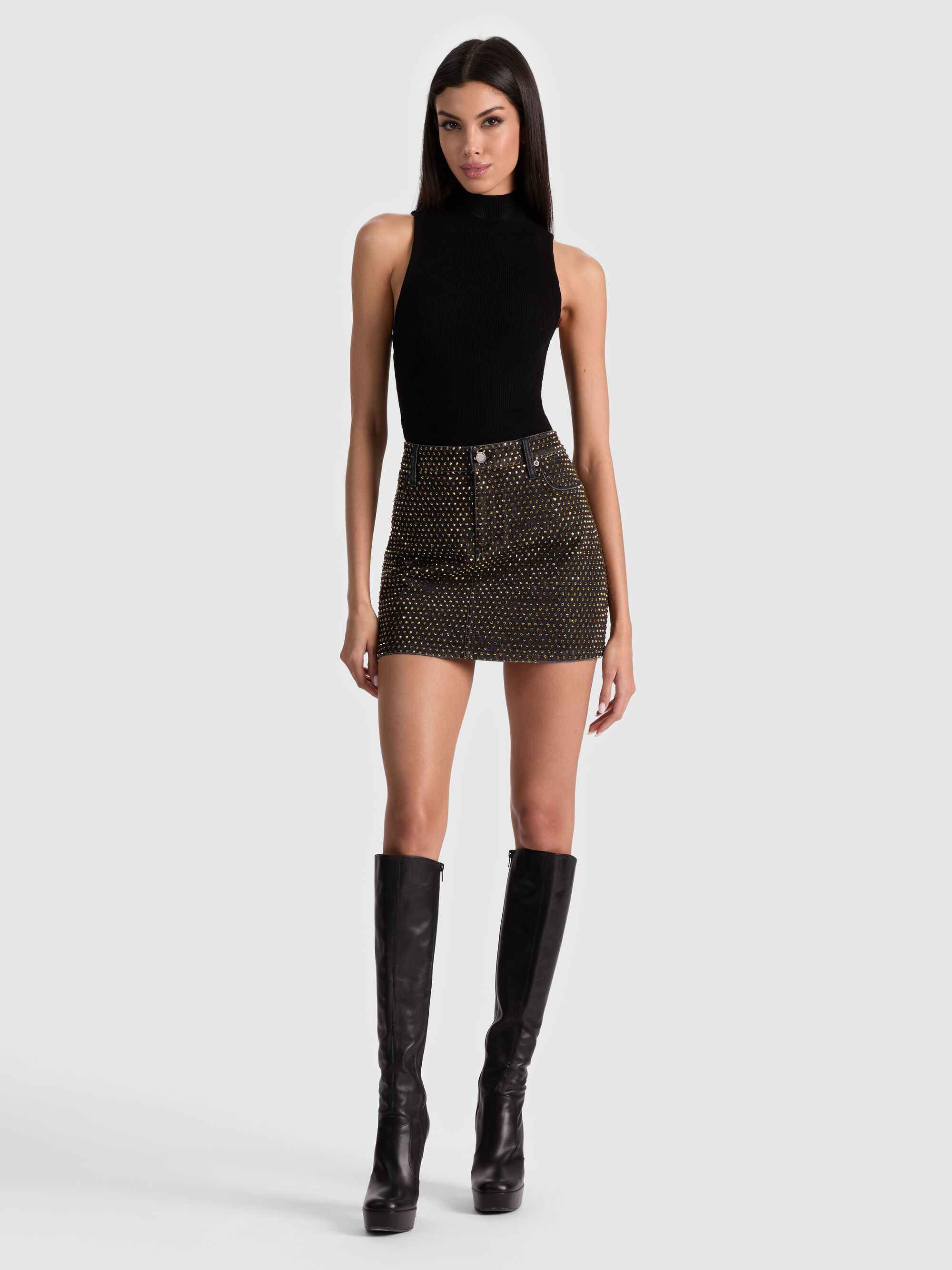 JOSS EMBELLISHED DENIM SKIRT - 3