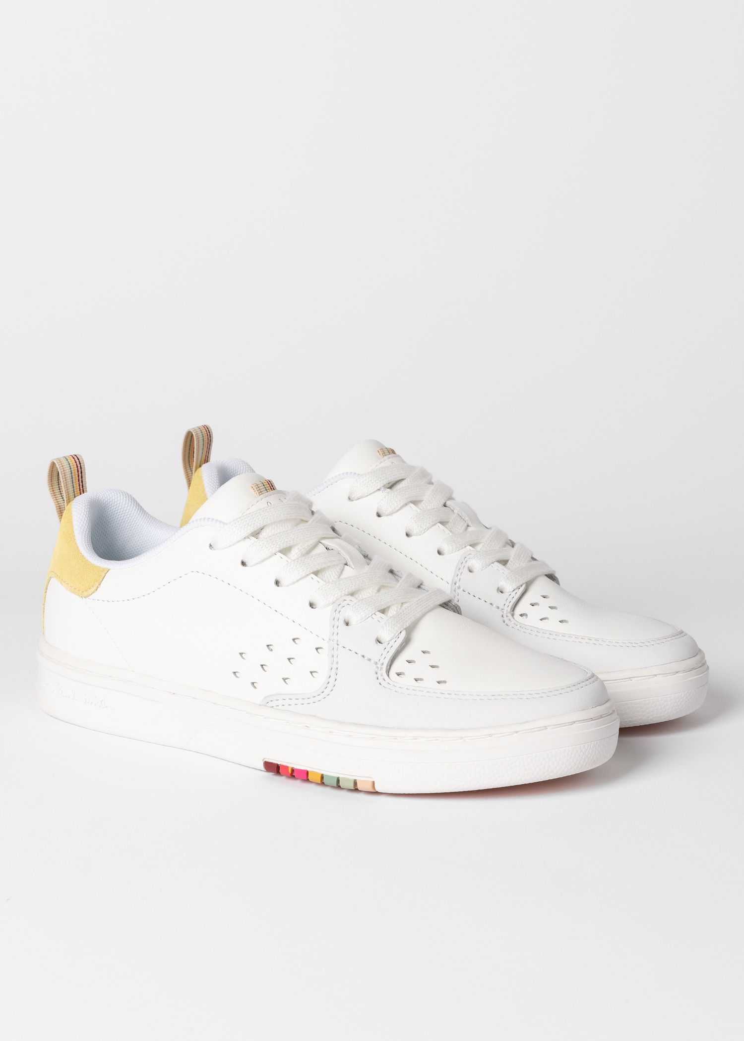 Women's White Contrast-Panel 'Cosmo' Trainers - 2