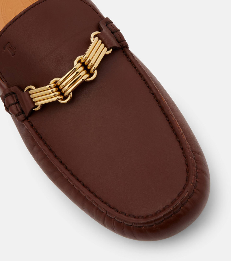 Chain-detail leather mules 6
