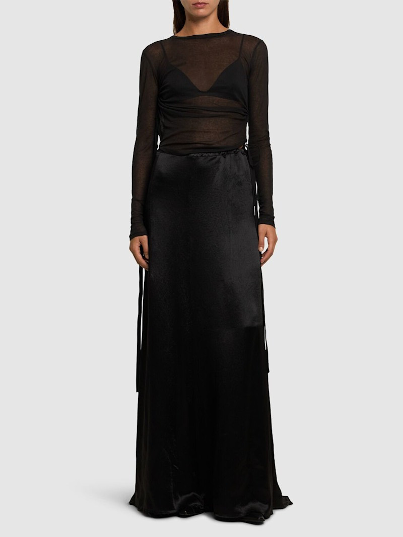 Ann Demeulemeester Sita structured satin x-long skirt outlook