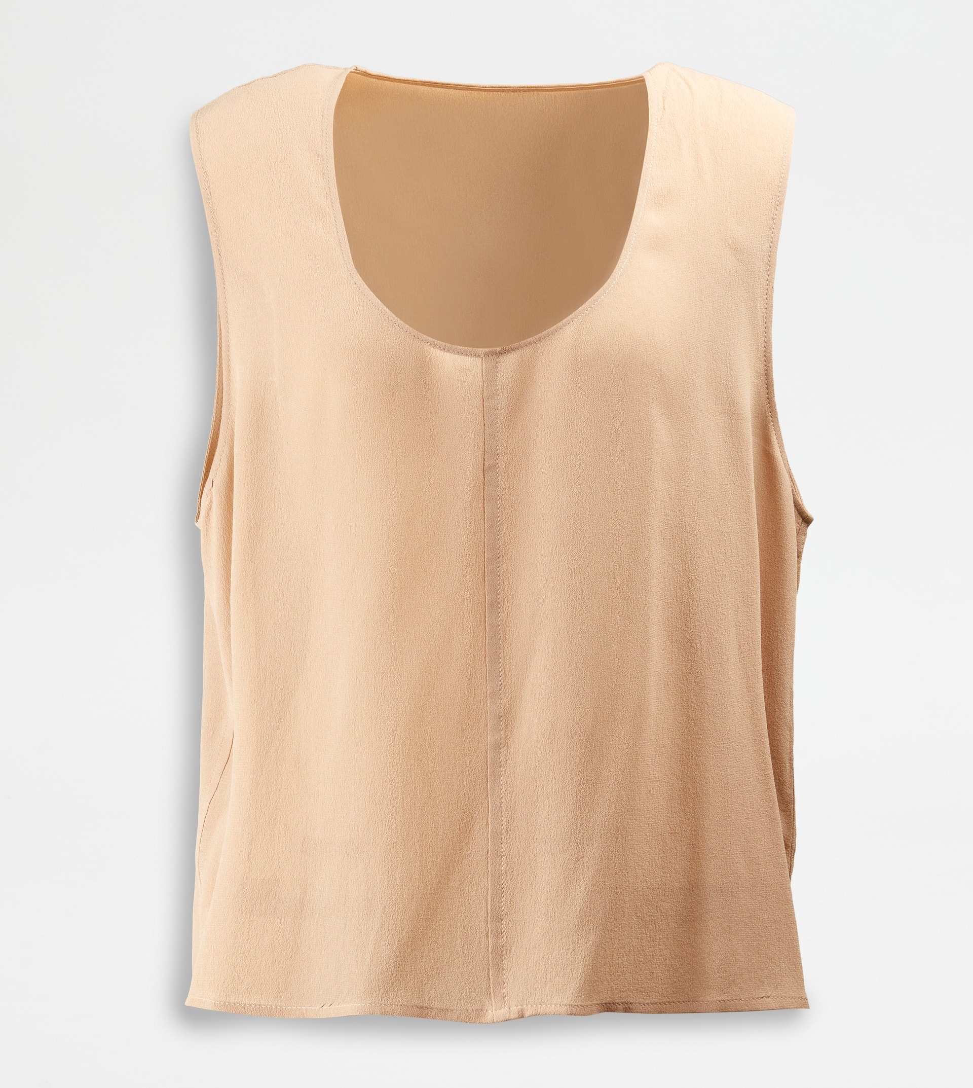 SEMI-TRANSPARENT ROUND NECK JUMPER - BROWN - 8