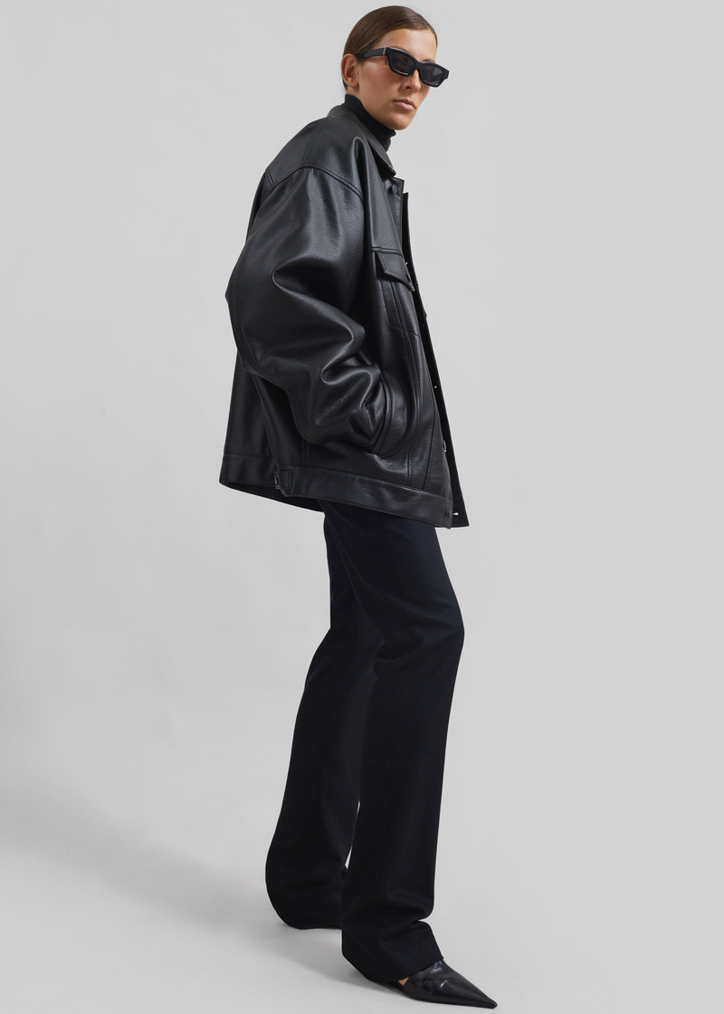Conan Faux Leather Jacket - Black 7