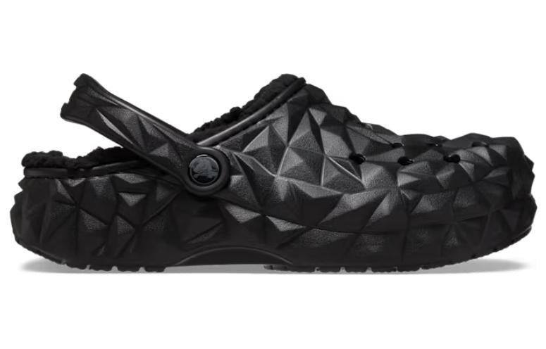 (WMNS) Crocs Classic Clog Lined Geometric Shoes 'Black' 210069-001 - 2