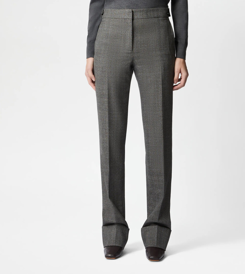 Tod's PANTS IN WOOL WITH TURN-UPS - GREY outlook
