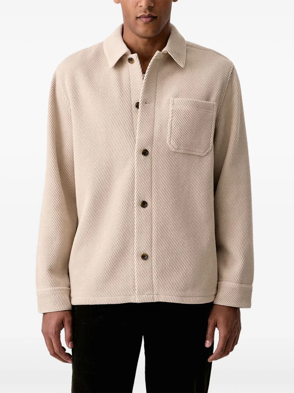Les Deux diagonal-stripe chest-pocket overshirt - 1002219 | REVERSIBLE