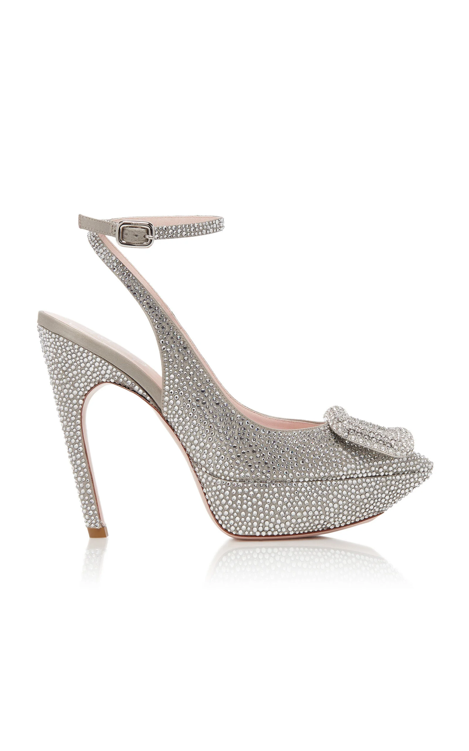 Choc Buckle Embellished Pumps silver - 1