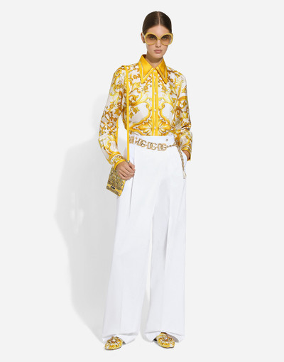 Dolce & Gabbana Silk twill shirt with majolica print outlook