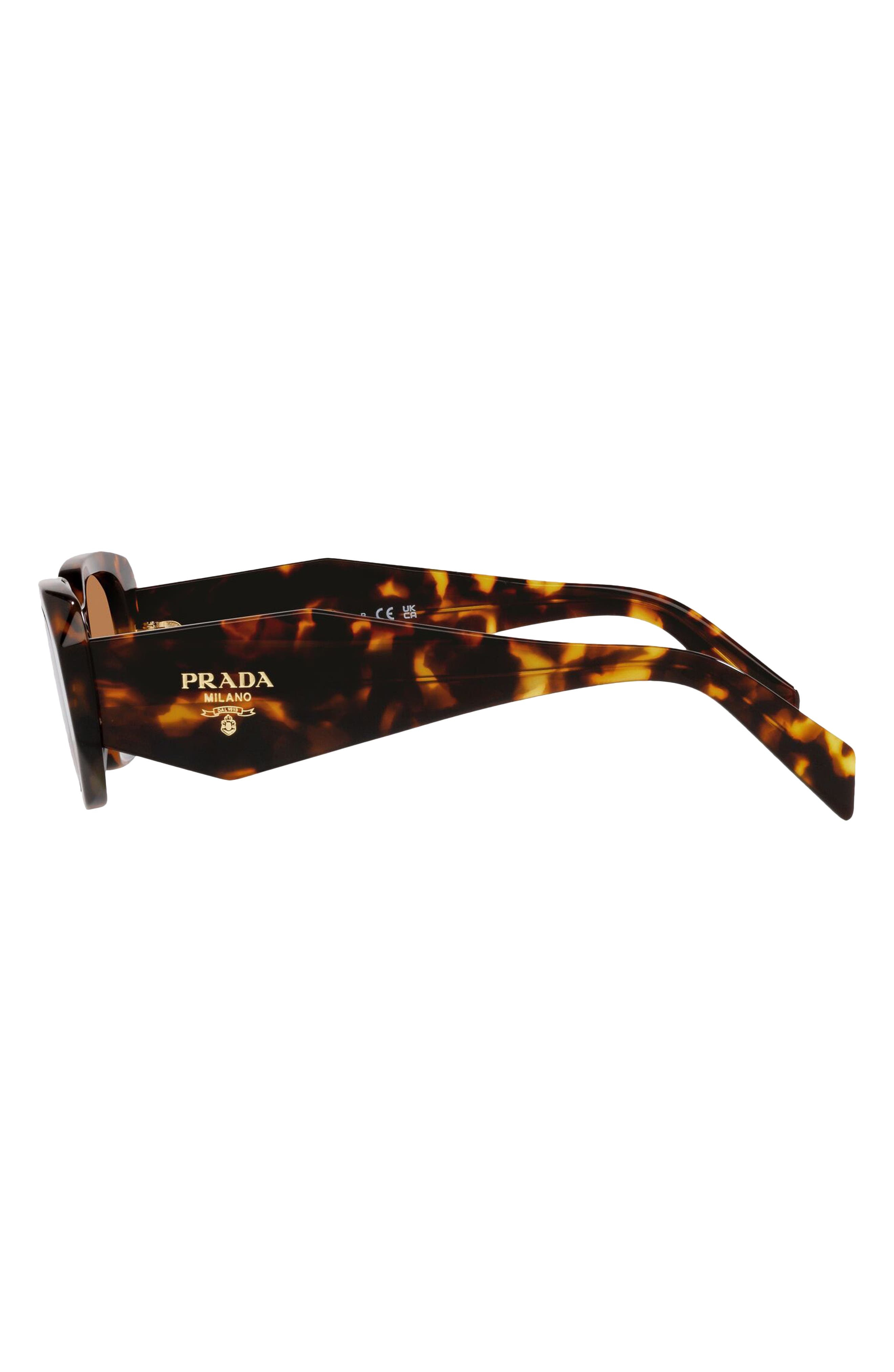 Prada Runway 49mm Rectangular Sunglasses in Tortoise/Brown at Nordstrom - 8