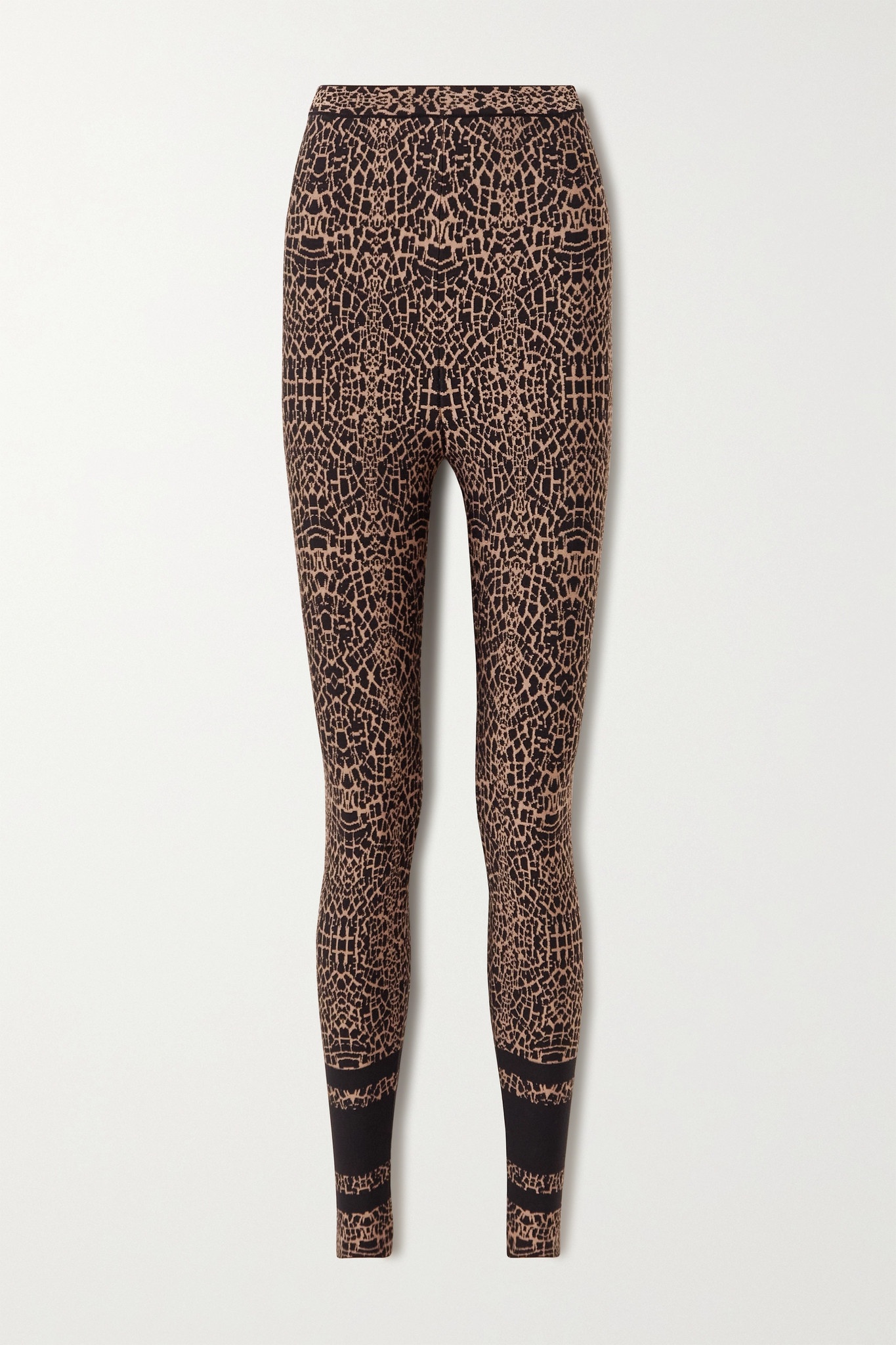 Leopard jacquard-knit leggings - 1