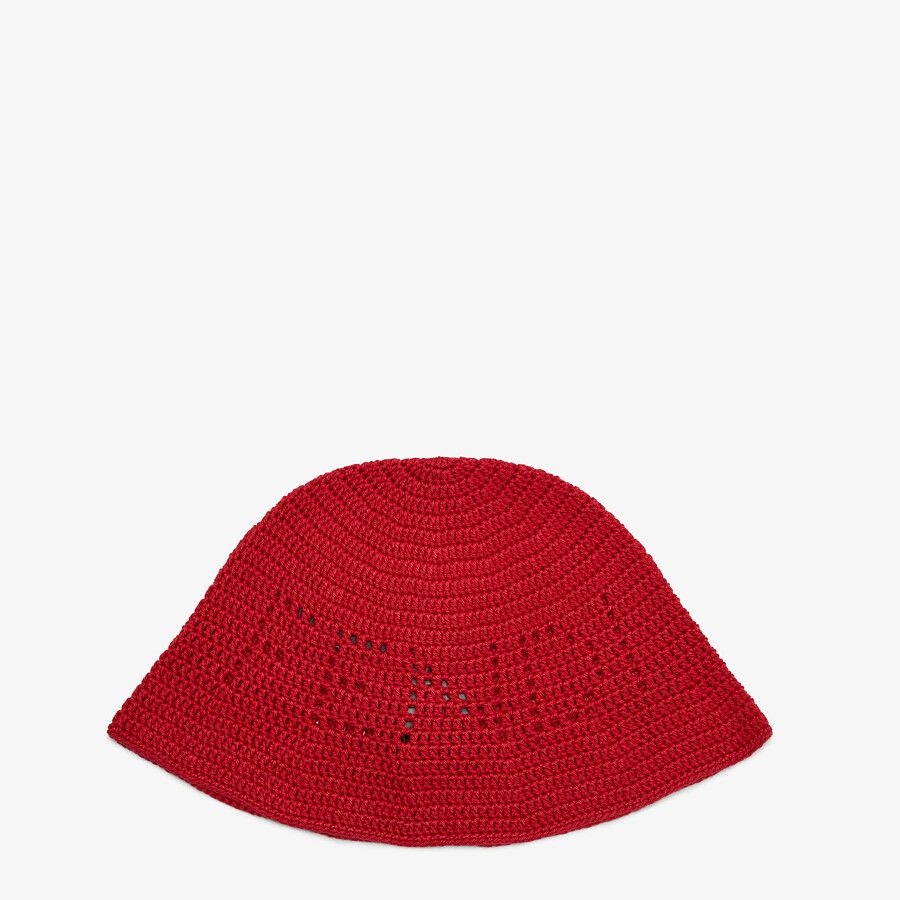 Red cotton bucket hat - 1