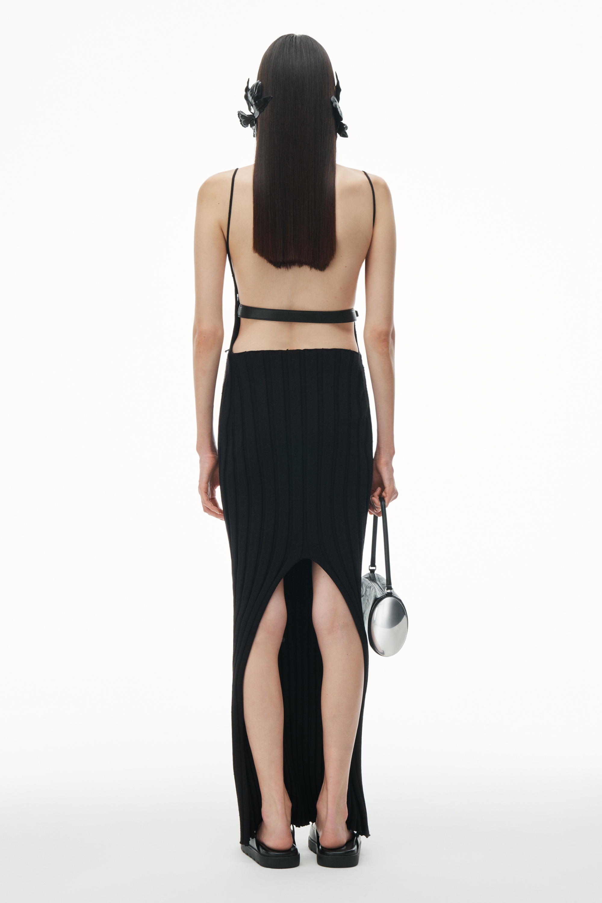 RIBBED TANK DRESS WITH LEATHER BELT - 5