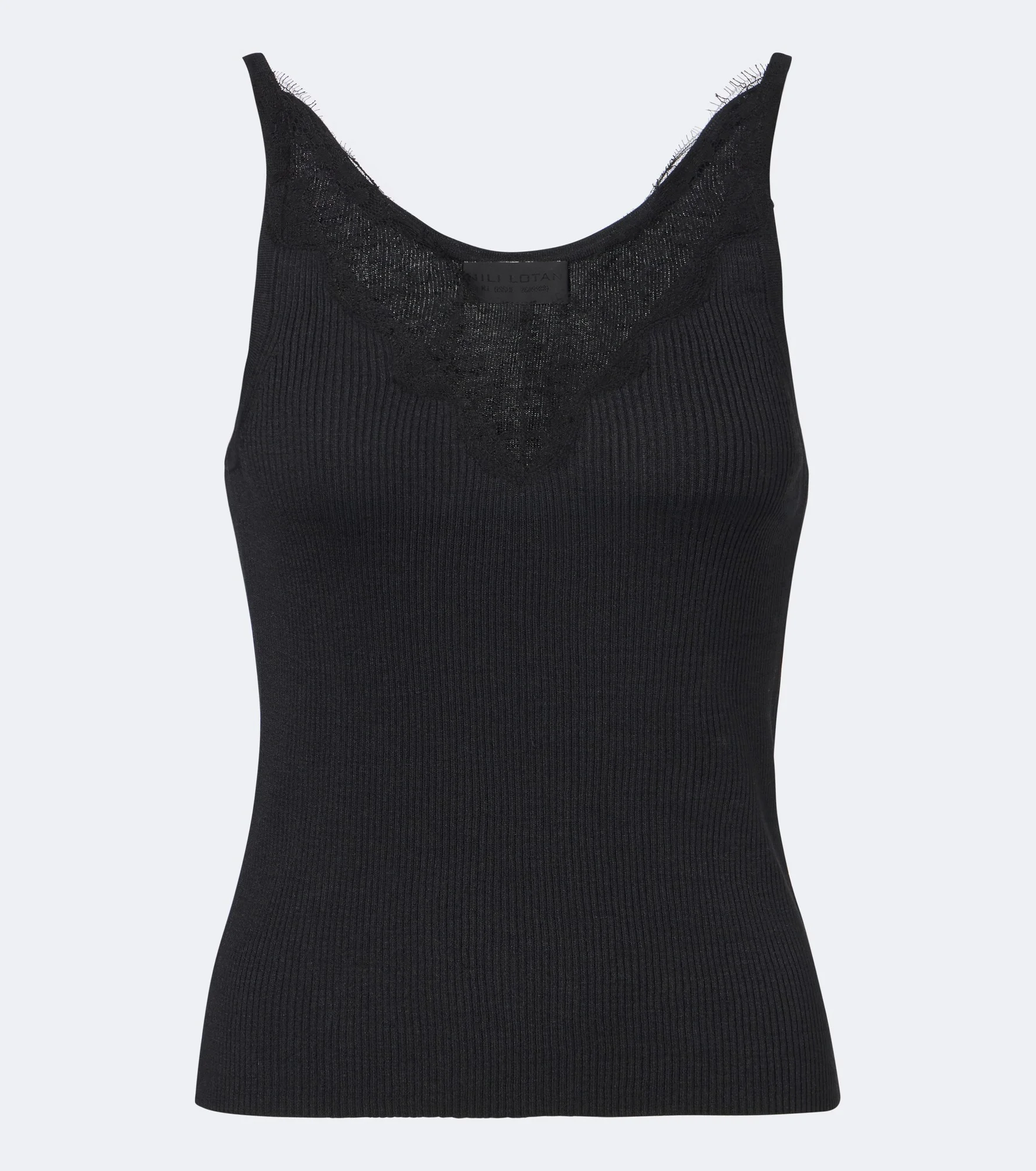 Aronia ribbed-knit silk tank top - 1