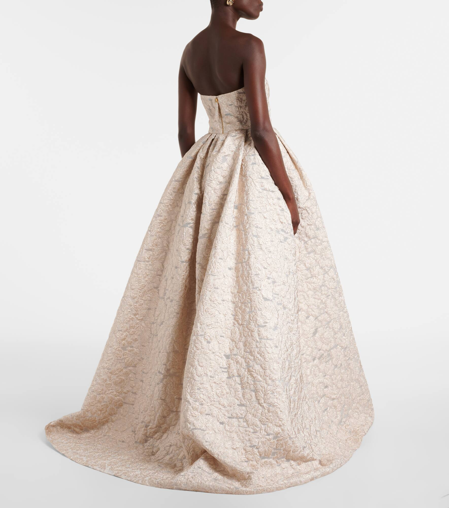 Strapless fil coupé gown - 3
