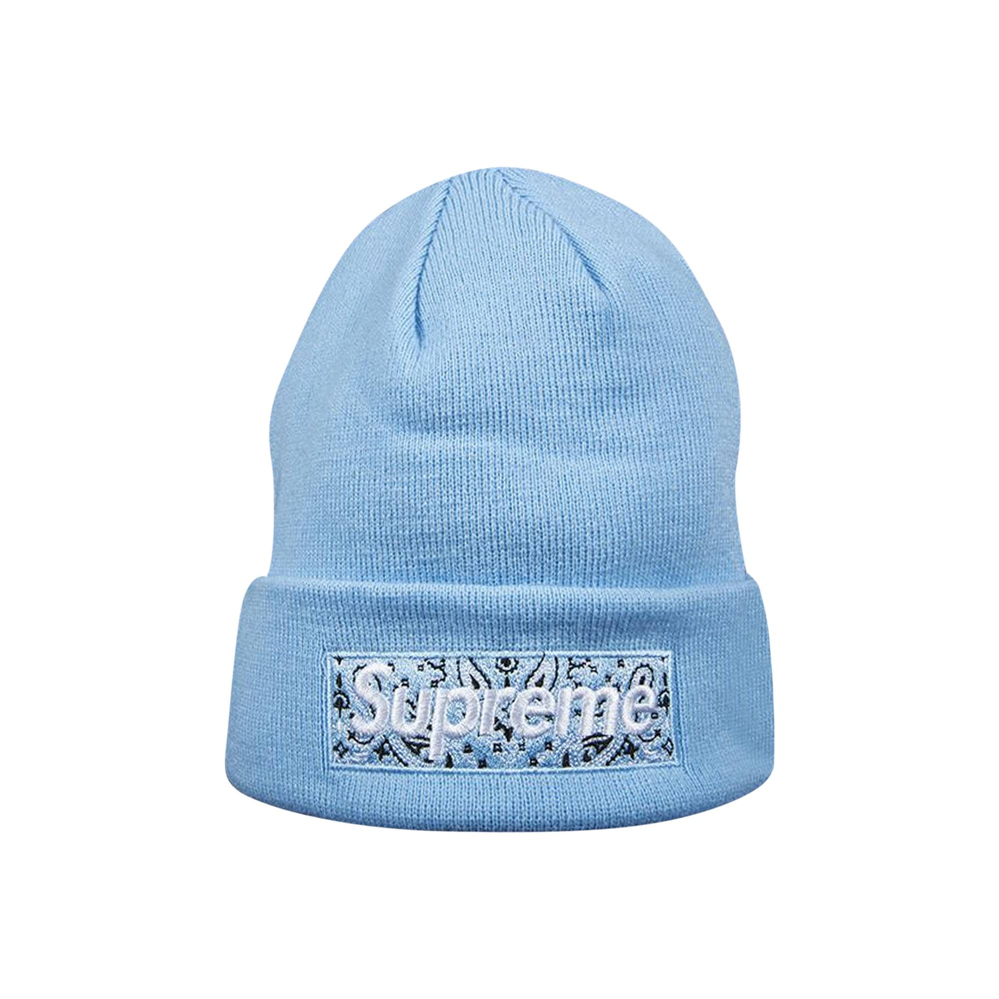 Supreme x New Era Box Logo Beanie 'Light Blue' - 1