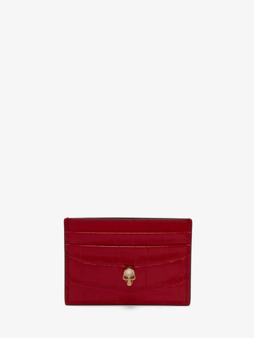 Women's Skull Card Holder in Oxblood - 1