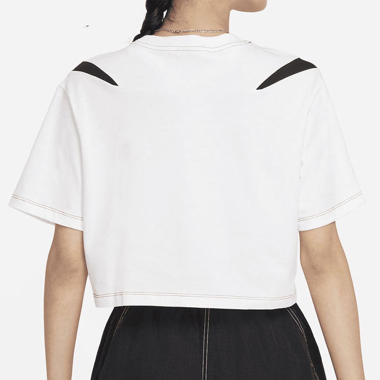 (WMNS) Nike Sportswear Swoosh Short Round-neck White DD5591-100 - 4