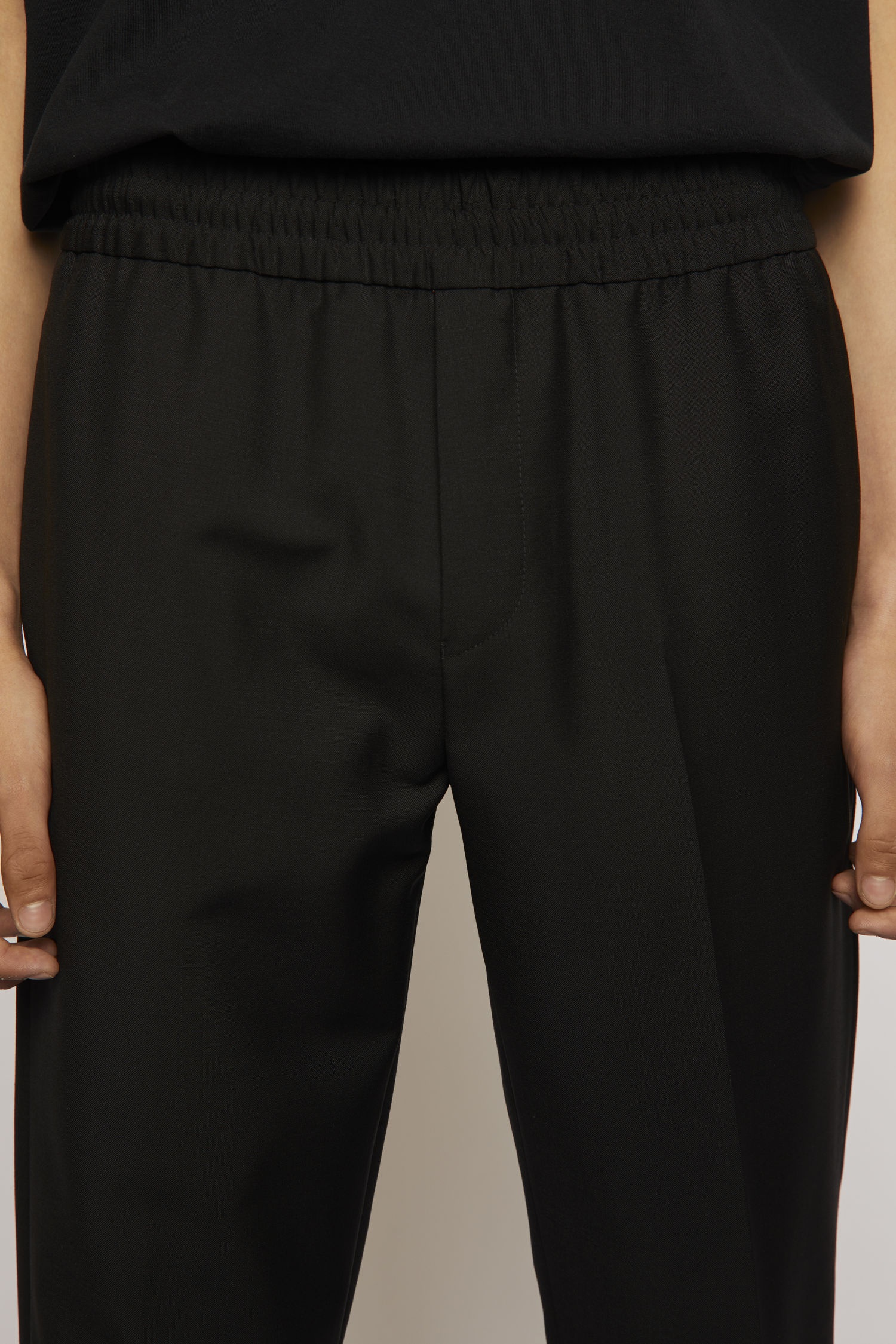 Elastic-waist wool trousers black - 4