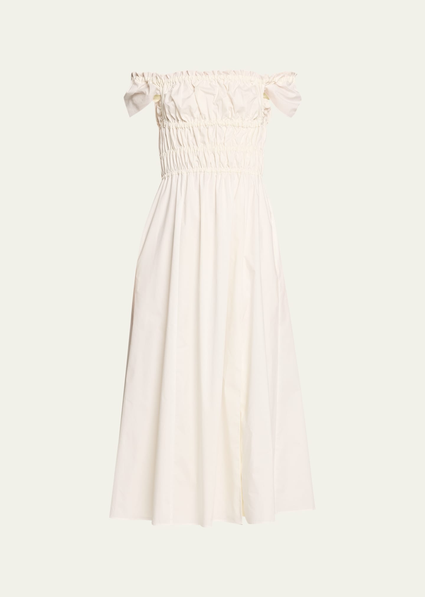 Lily Ruched Cap-Sleeve Midi Dress - 1