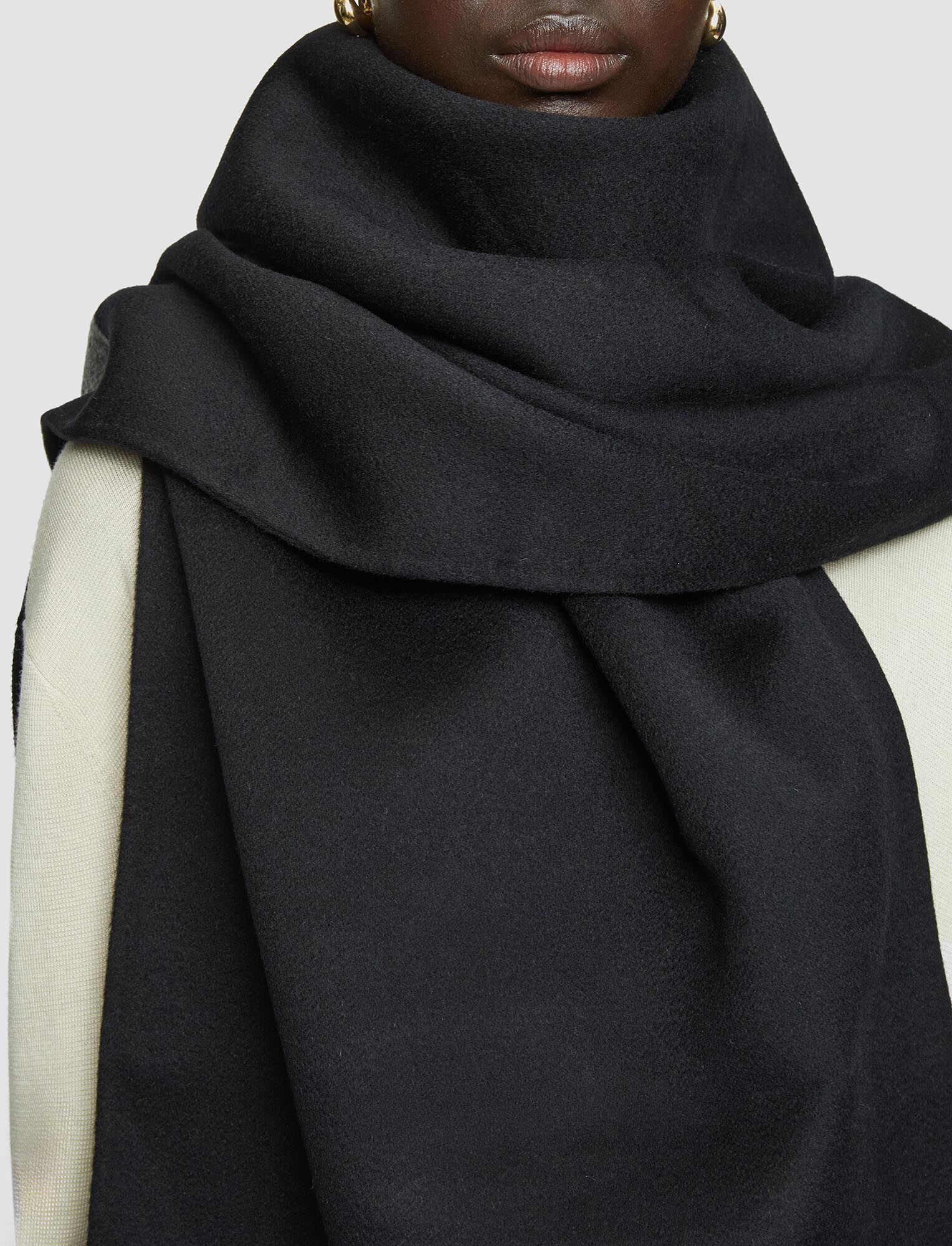 Double Face Wool Colourblock Scarf - 3