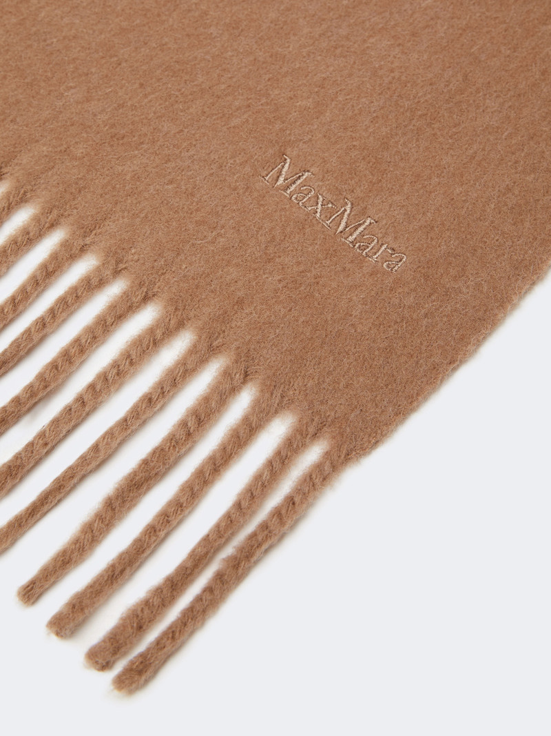 Max Mara FRAGORE Wool scarf with embroidery - CAMEL outlook