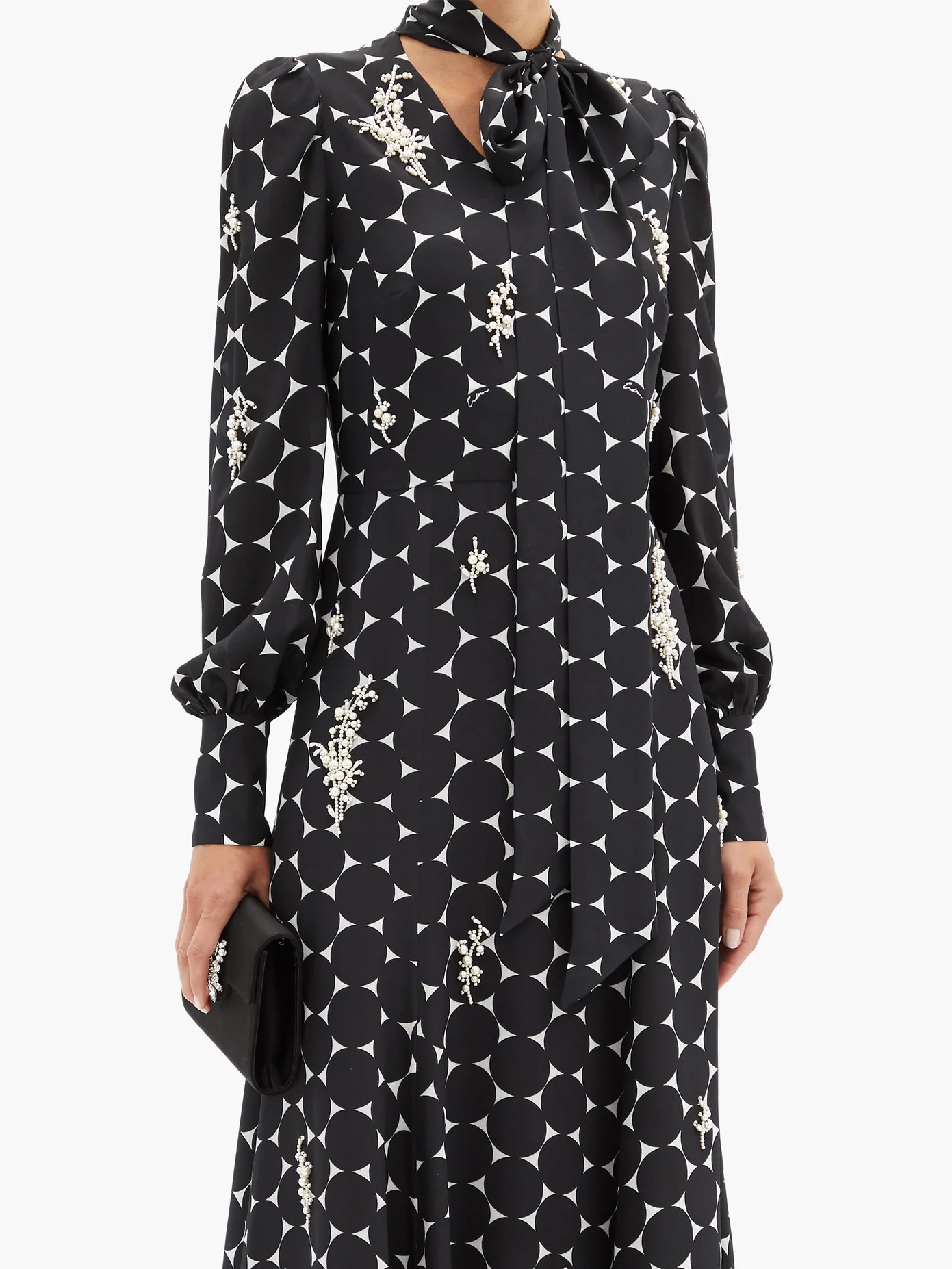 Violante pearl-embellished silk dress - 6