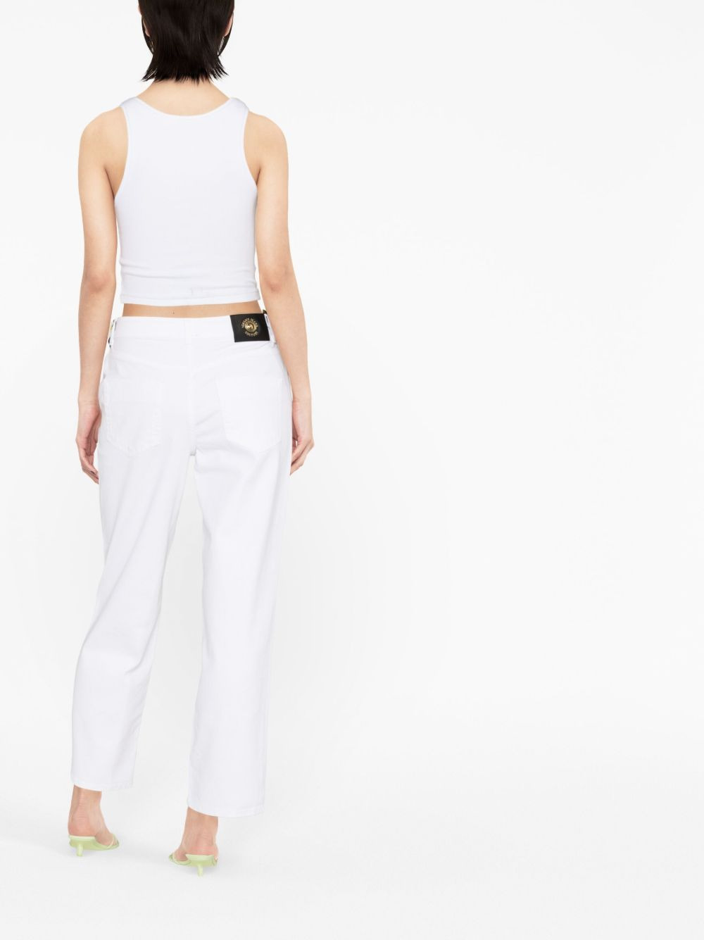 scarf-detail straight-leg jeans - 4