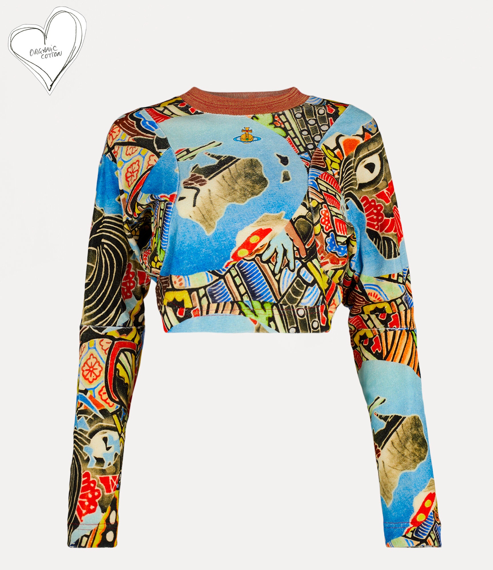 CROPPED POURPOINT SWEATSHIRT - 1