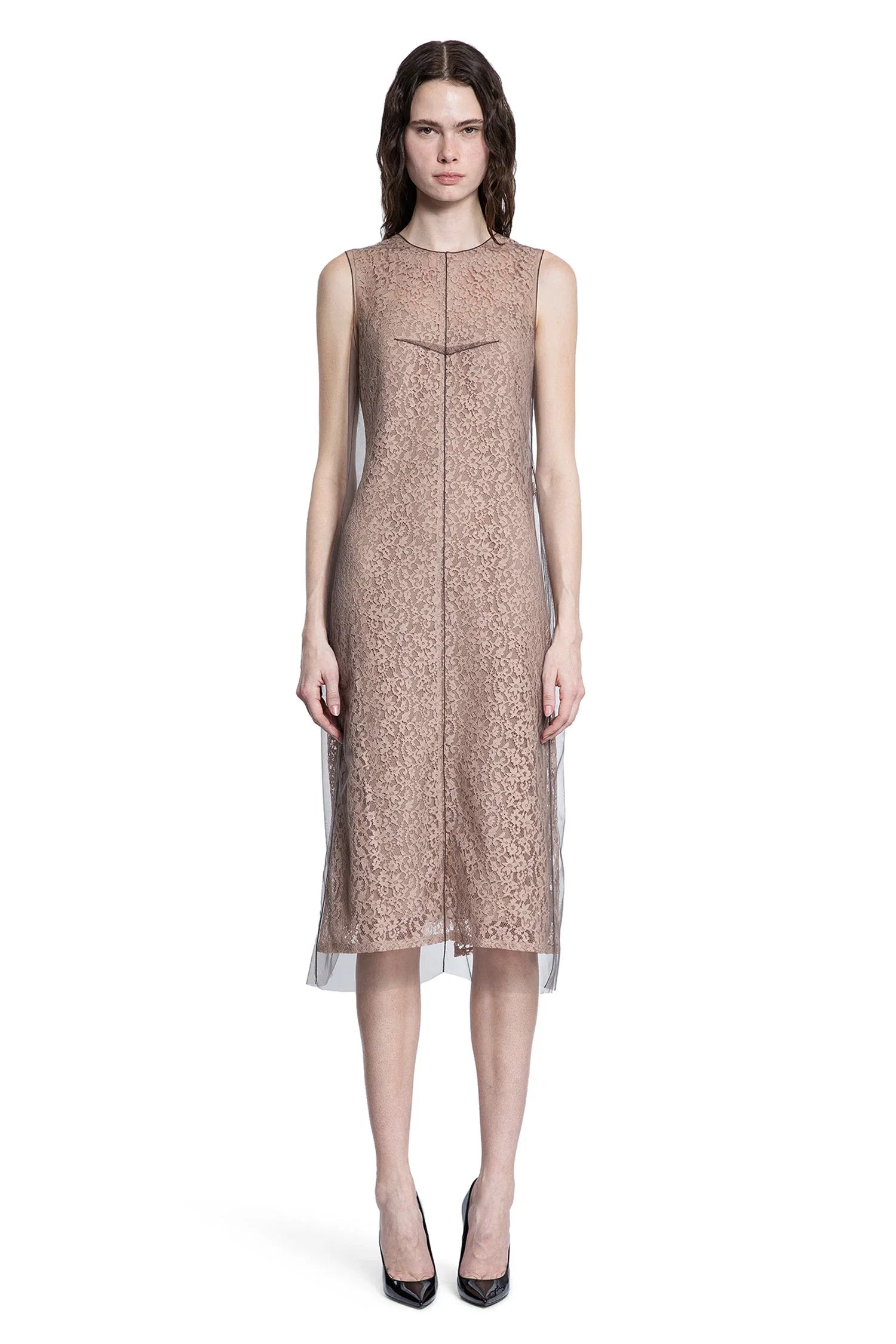 Floral-Lace-And-Tulle-Midi-Dress - 2