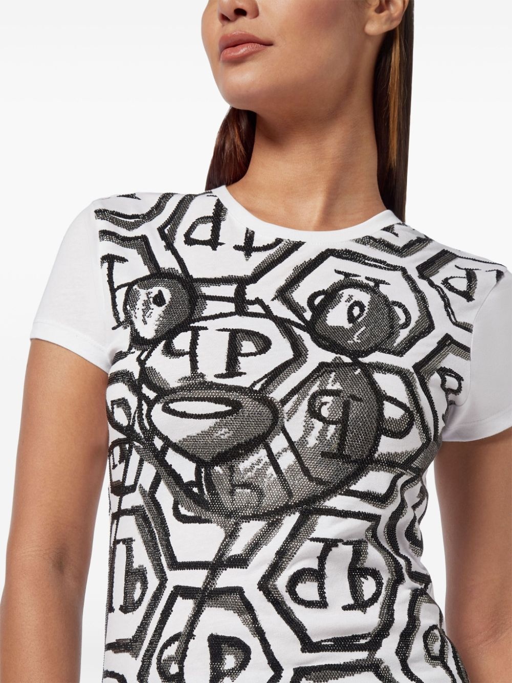 Teddy bear-embellished T-shirt - 5
