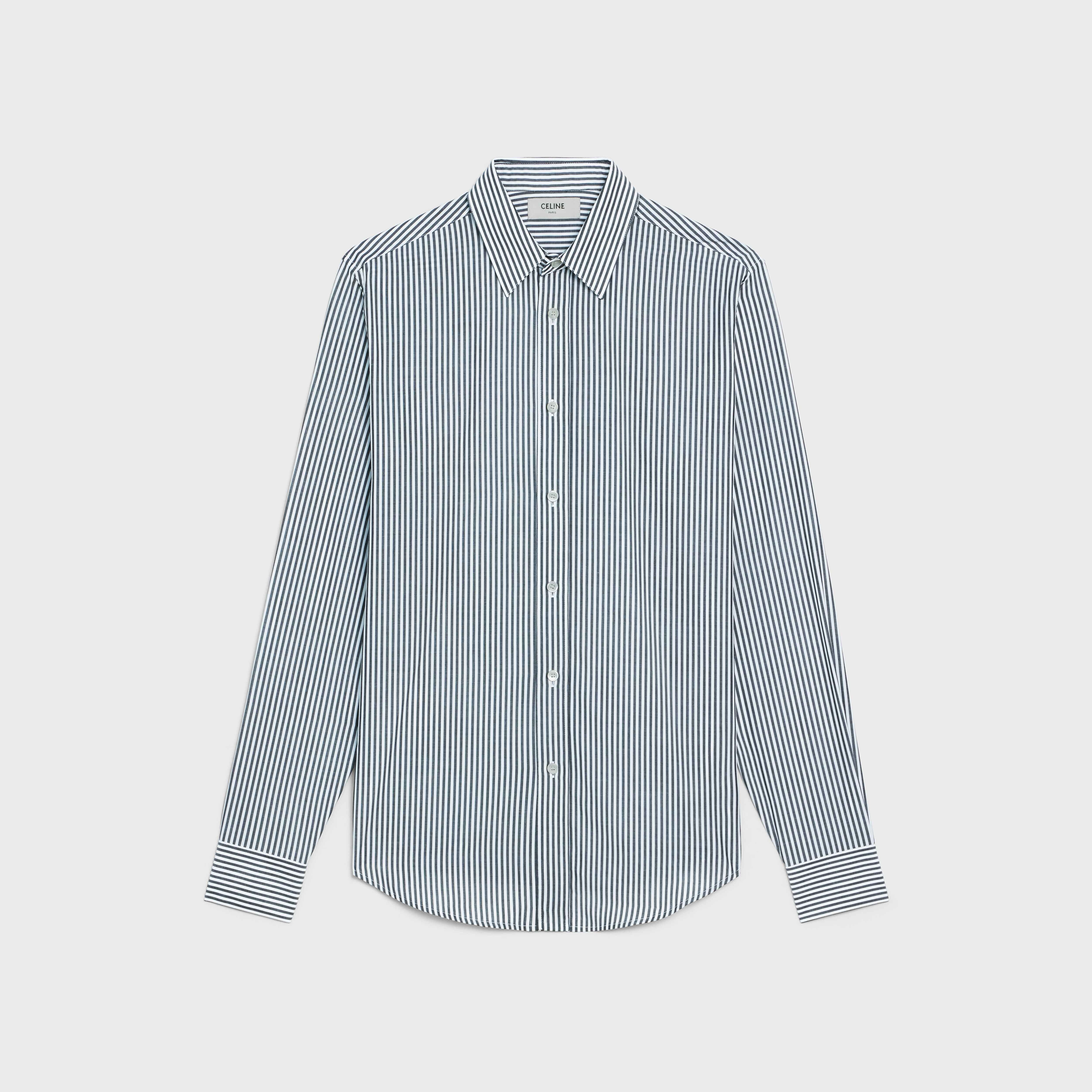 CLASSIC SHIRT IN STRIPED SMOOTH HESSIAN - 1