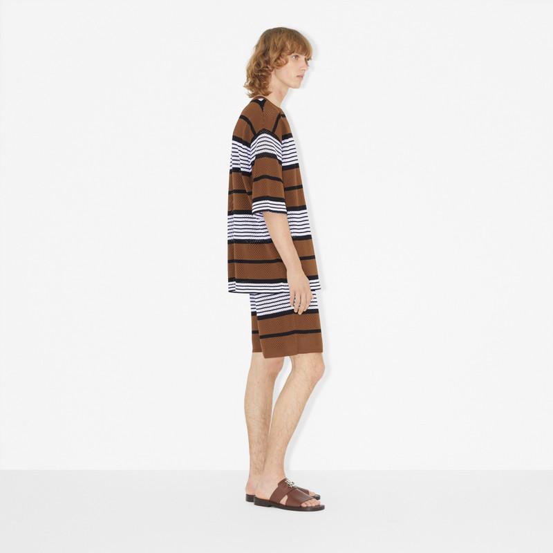 줄무늬 인쇄 나일론 Oversize 티셔츠 3
