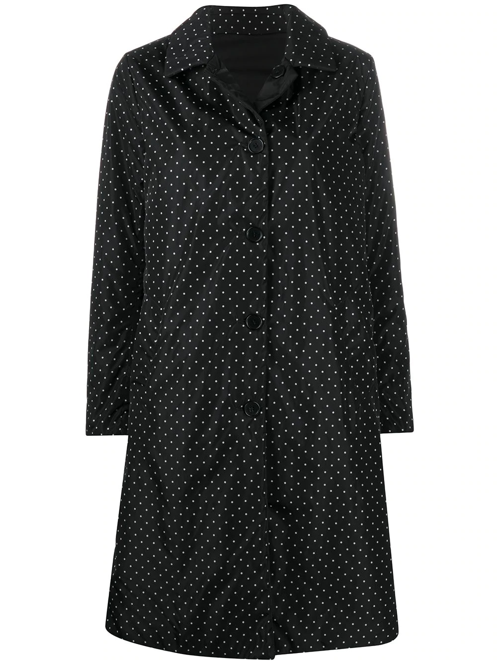 polka-dot single-breasted coat - 1