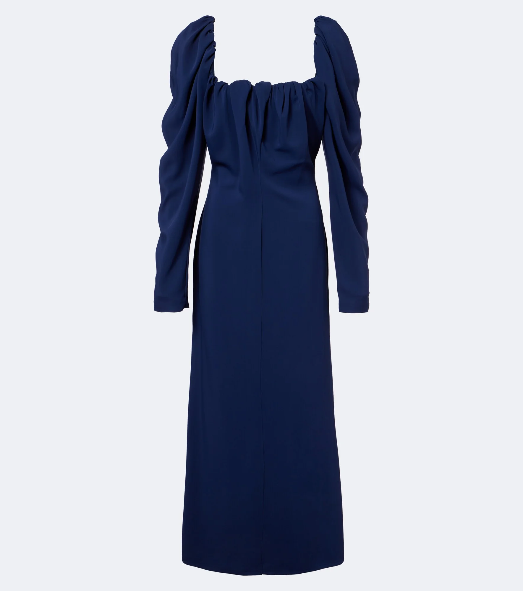 Gathered crêpe de chine gown - 1