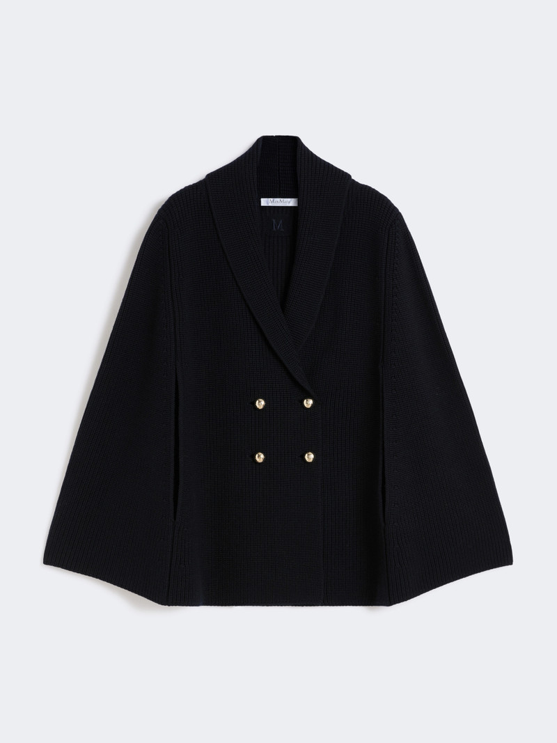 AGENZIA Double-breasted wool cape - MIDNIGHTBLUE 1