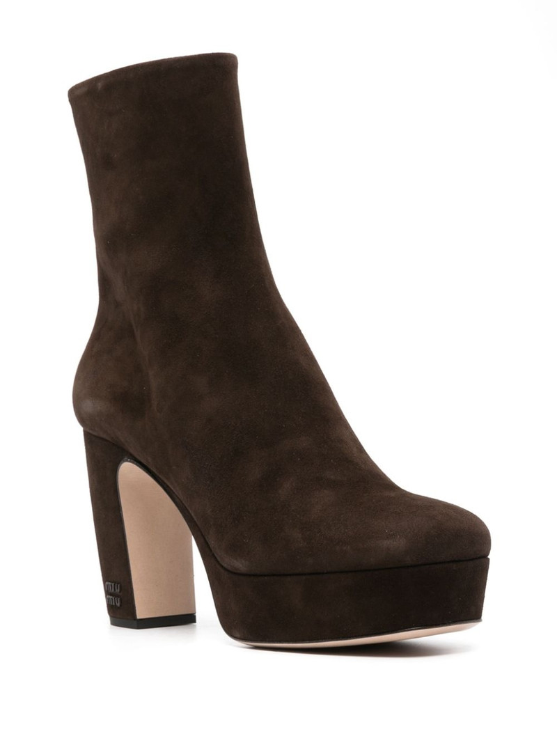 Miu Miu 95mm suede ankle boots outlook