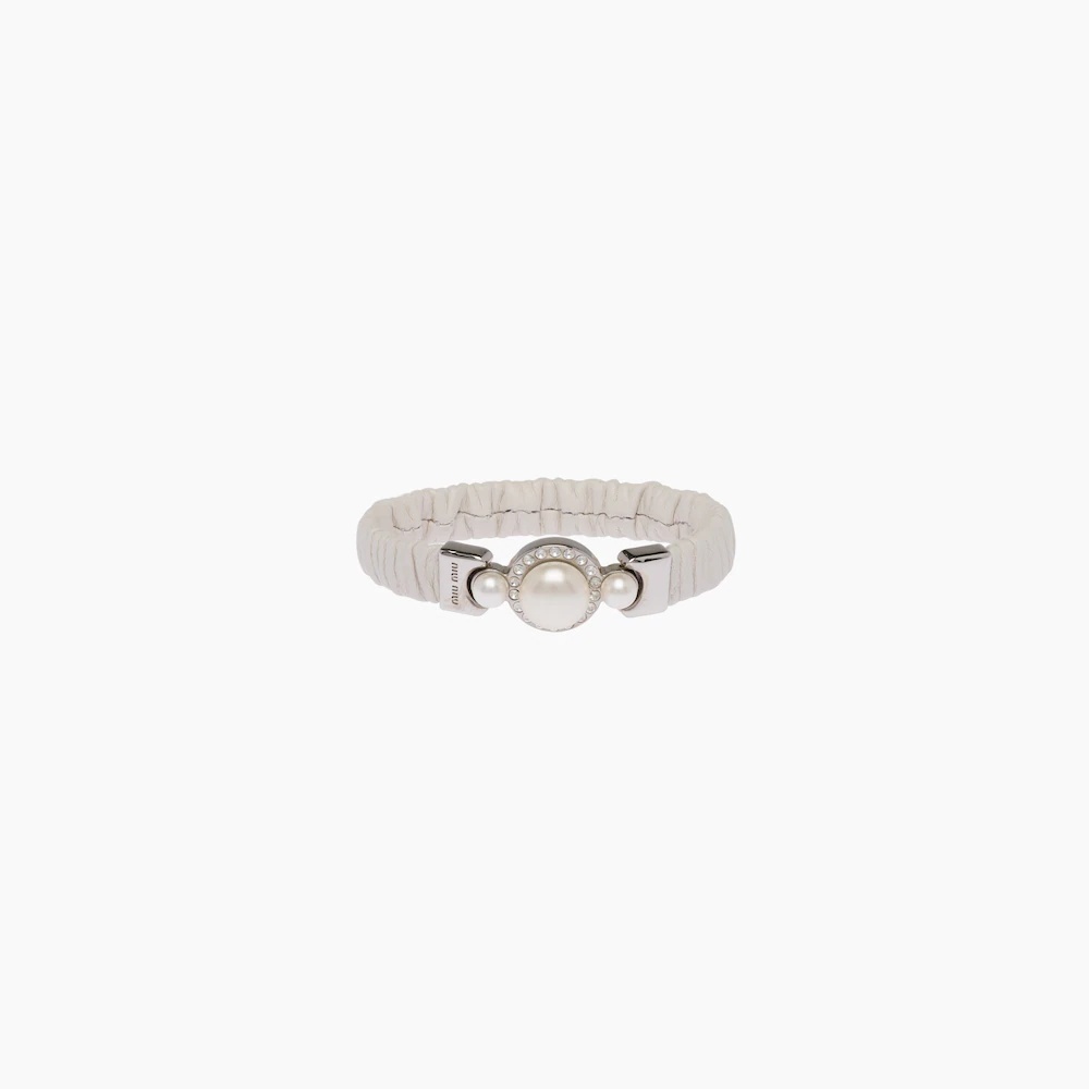 Nappa leather and metal bracelet - 1