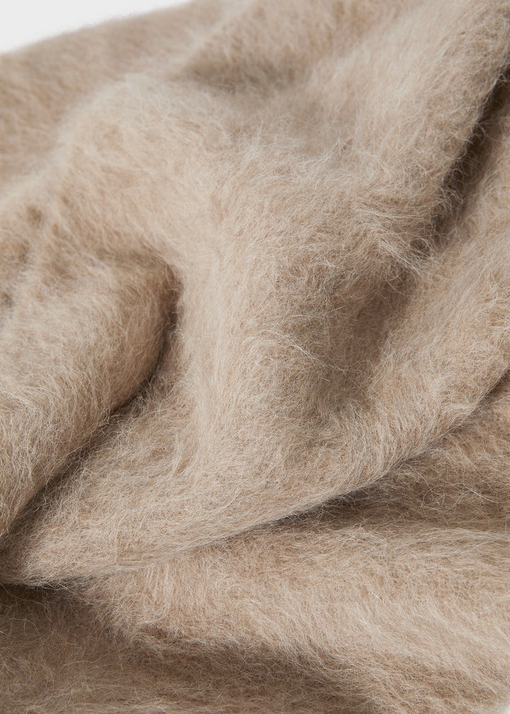 Alpaca knit scarf clay - 7