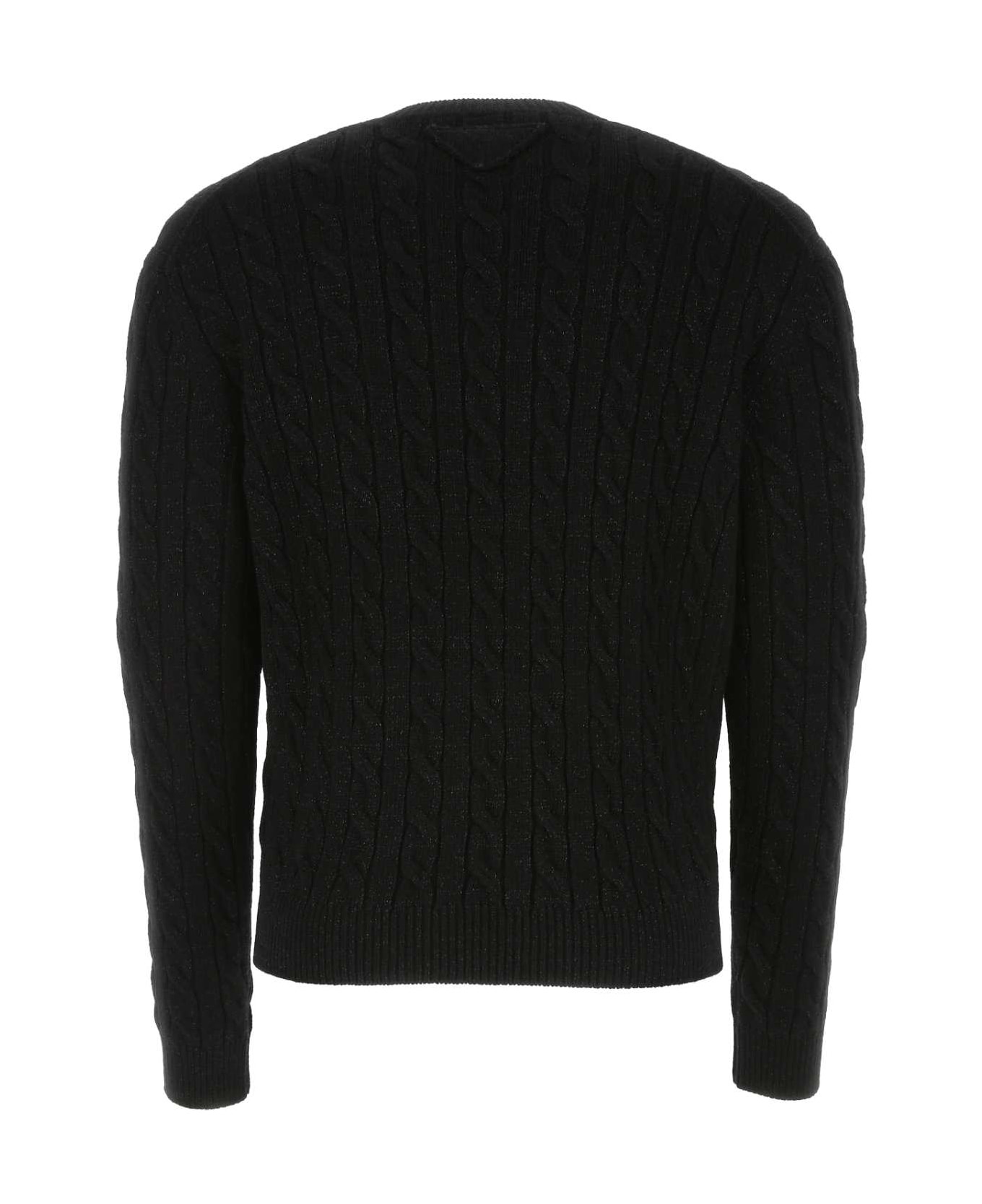Black Wool Blend Sweater - 2