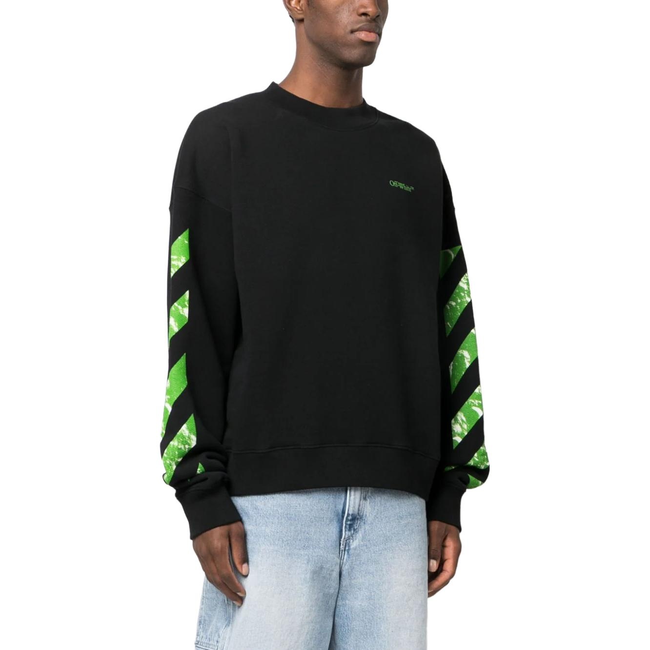 Off-White Diag Stripe Cotton Sweatshirt 'Black' OMBA054F23FLE0081050 - 4