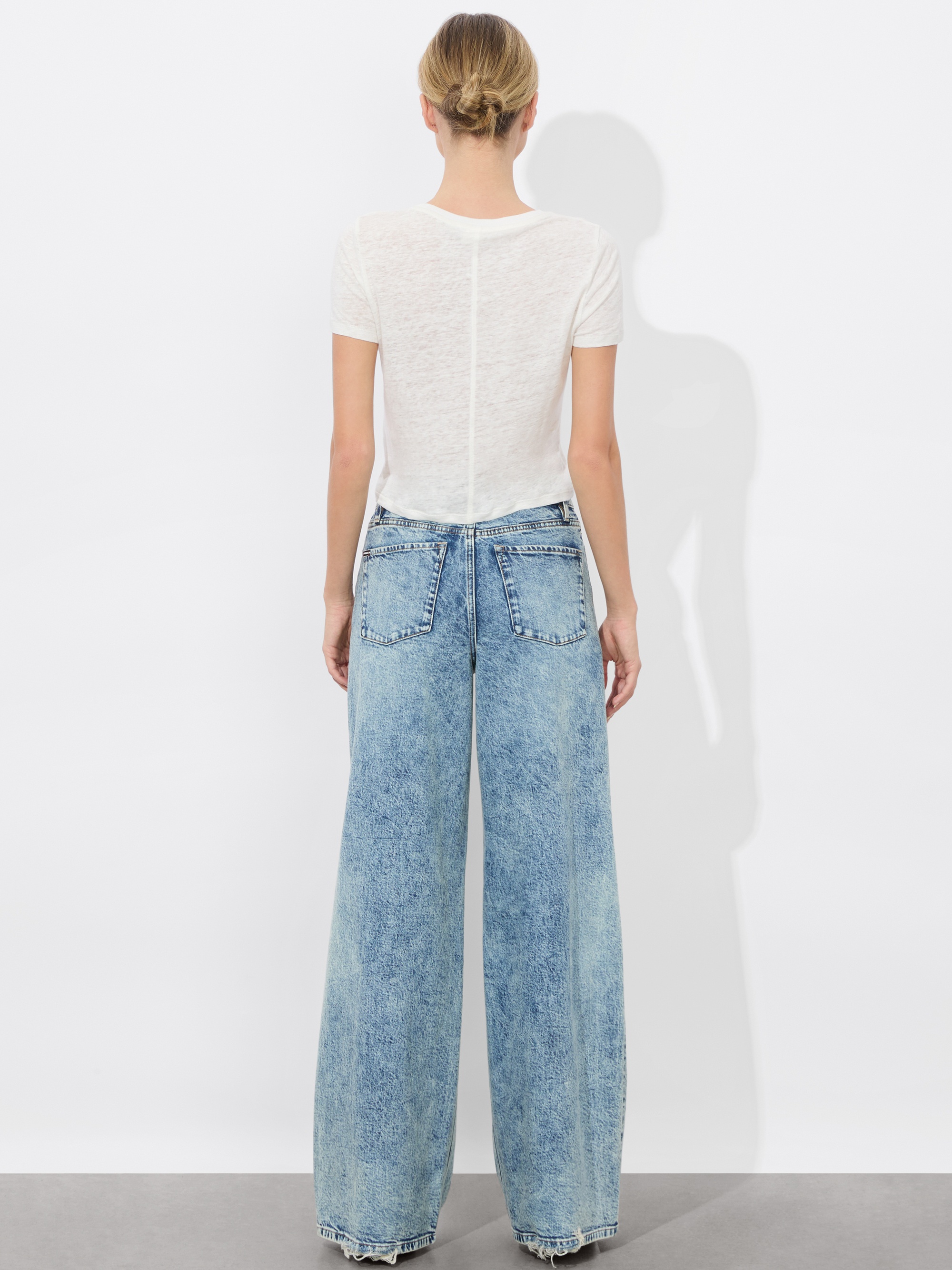 CINDY CROPPED LINEN TEE - 4